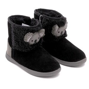 UGG Black and Gray Kids Boots with Koala Design
